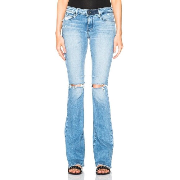 NWT RtA med. wash mid rise distressed flare jeans - Picture 9 of 15